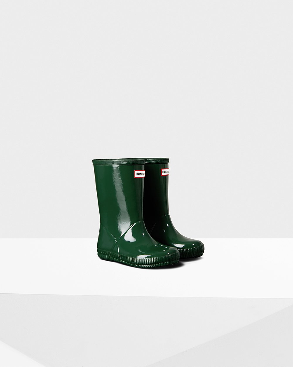 Botas De Agua Original First Classic Gloss Hunter Niños - Verdes - 431569HWE